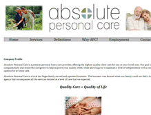 Tablet Screenshot of absolutepersonalcare.com